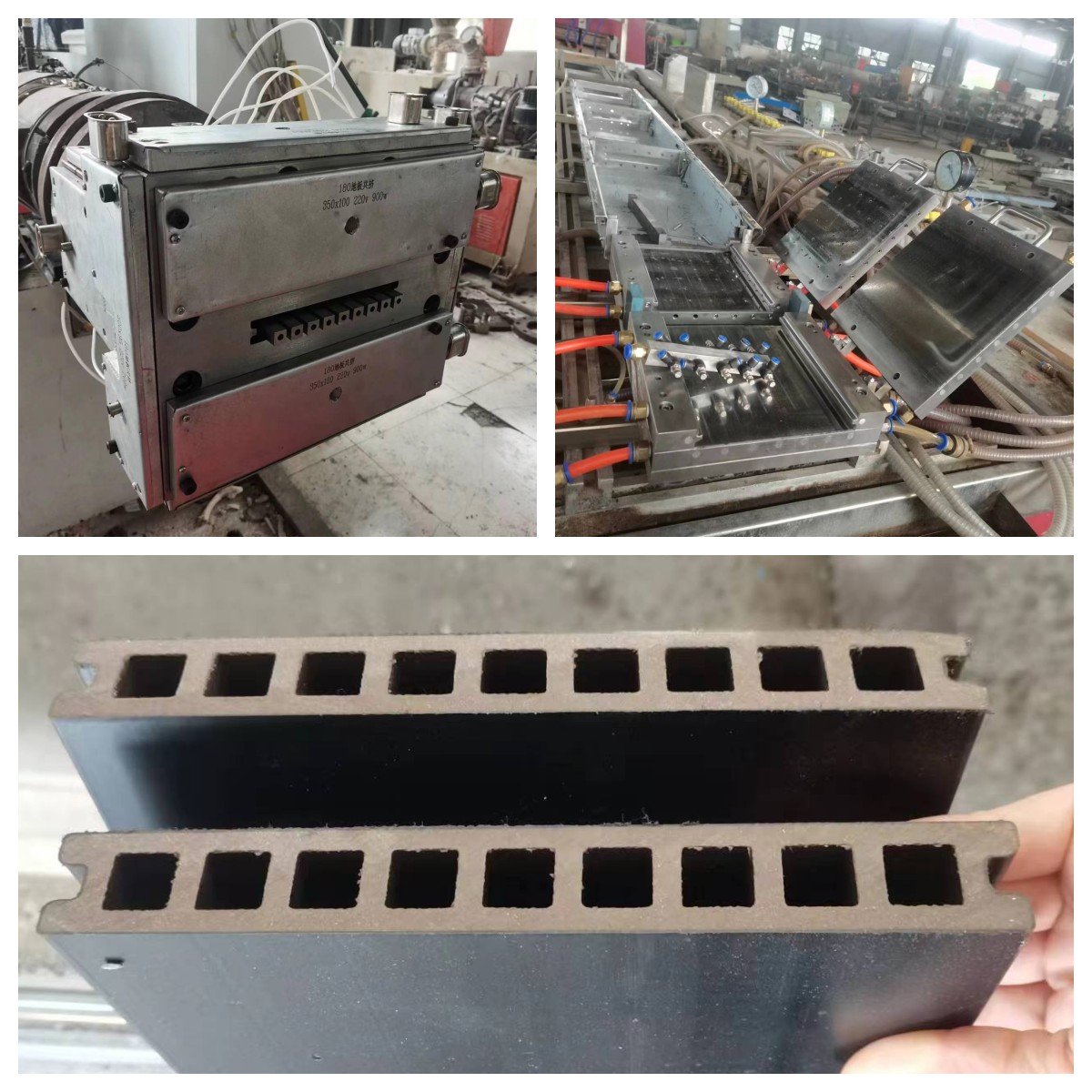 WPC coextrusion mould for hole deck